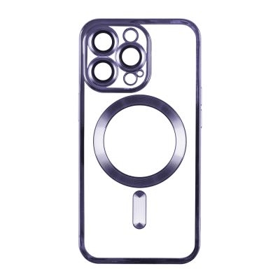 Чехол TPU Metallic Full Camera with Magsafe для Iphone 14 Pro Max (Dark Purple)