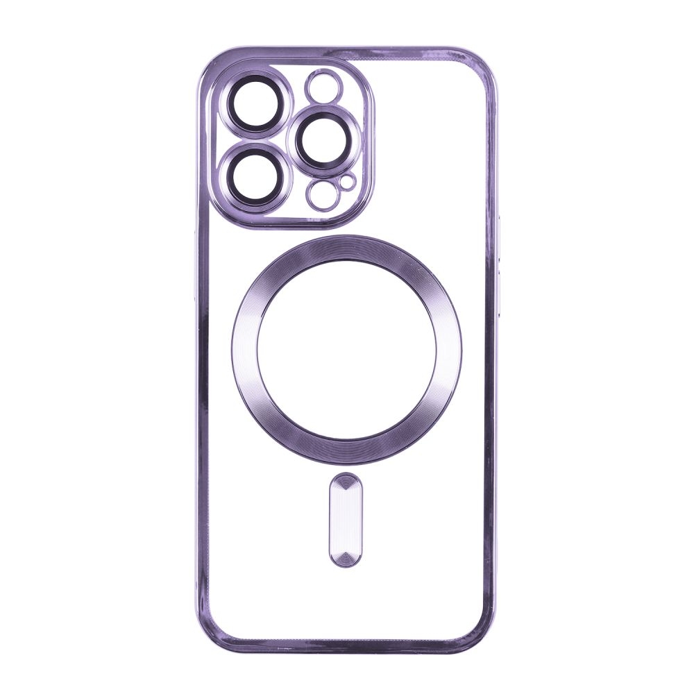 Чехол TPU Metallic Full Camera with Magsafe для Iphone 14 Pro (Purple)