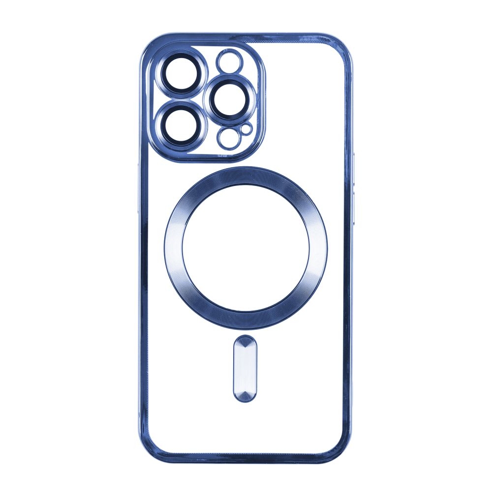 Чехол TPU Metallic Full Camera with Magsafe для Iphone 14 Pro (Blue)