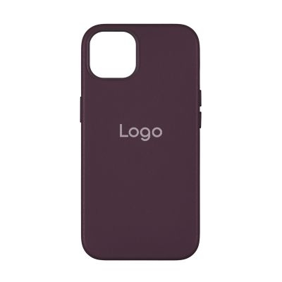 Чехол Leather Case with MagSafe для iPhone 14 Pro (Ink)
