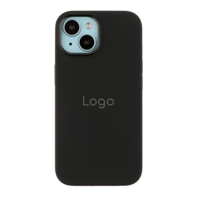 Чехол Silicone Case Metal Buttons (AA) для iPhone 15 (Black)