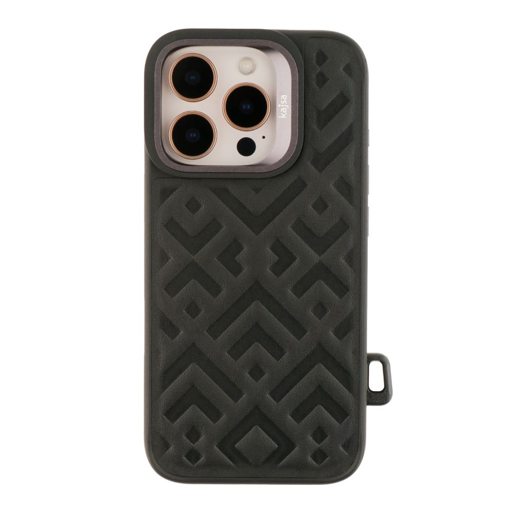 Чехол Kajsa Briquette Collection Rhombus with MagSafe для iPhone 16 Pro (Black)