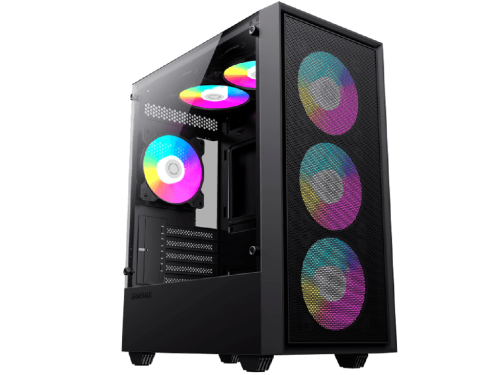 Case mATX GAMEMAX Storm, w/o PSU, 0.45mm, 1x120mm FRGB, Front Mesh, TG, 1xUSB3.0, 2xUSB2.0