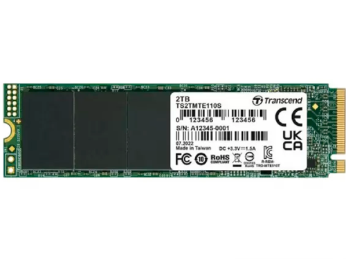'.M.2 NVMe SSD 2.0TB  Transcend 110S [PCIe 3.0 x4, R/W:2500/1700MB/s, 200/250K IOPS, 800TBW, 3DTLC]