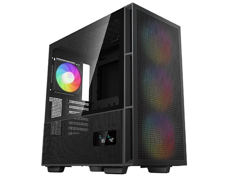 'Case ATX Deepcool CH560 Digital, w/o PSU, 3x140mm & 1x120mm ARGB, Hybrid Tempered Glass, Digit Disp