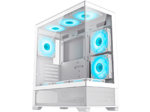 Case ATX GAMEMAX Vista AW, w/o PSU, 0.6mm, 6x120mm ARGB, ARGB Hub, RC, Front&Side Tempered Glass