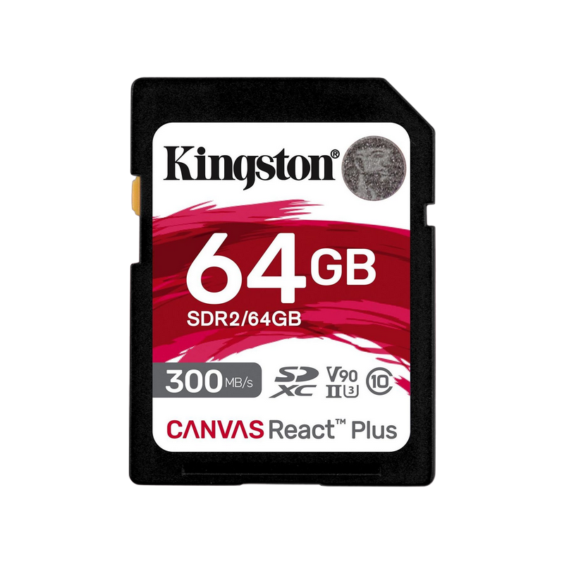 '..64GB  SDXC Card (Class 10) UHS-II , U3, Kingston Canvas React Plus ''SDR2/64GB'' (R/W:300/260MB/s