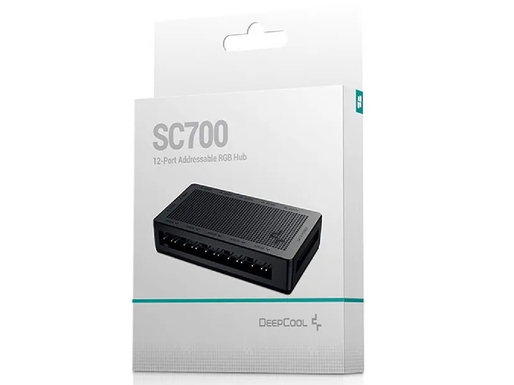 Fan Hub Deepcool SC700, 12 port, ARGB-3Pin, SATA power, Magnetic, Black