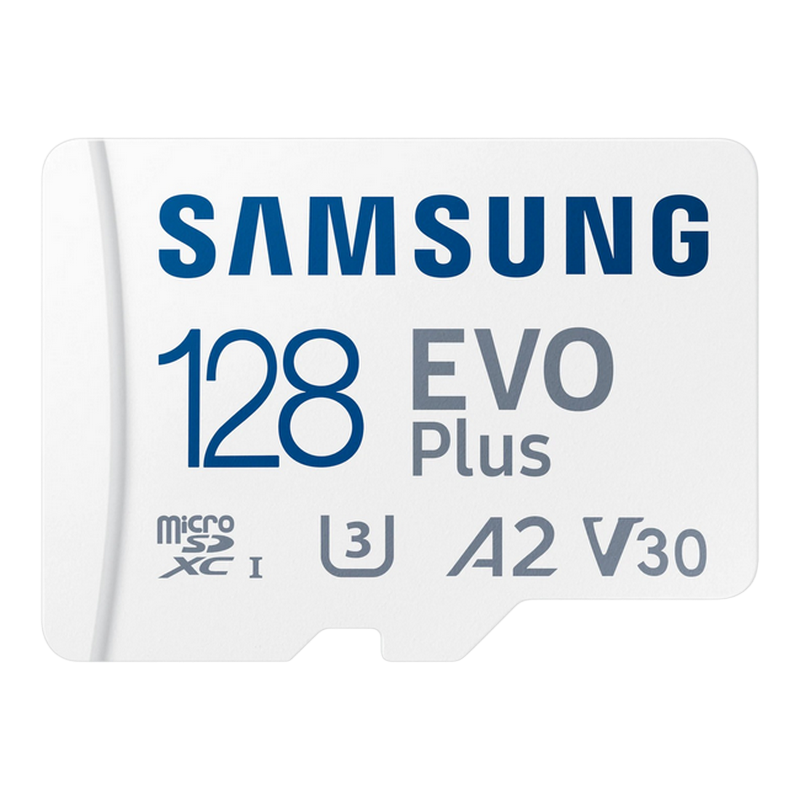 .128GB MicroSD (Class 10) UHS-I (U3)+SD adapter, Samsung EVO Plus 2024 'MB-MC128SA' (R:160MB/s)Capa