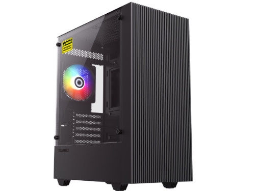 Case mATX GAMEMAX Edge, w/o PSU, 0.45mm, 1x120mm FRGB, Front Mesh, Tempered Glass, Dust Filter