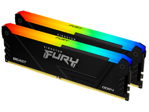32GB DDR4-3600MHz  Kingston FURY Beast RGB (Kit of 2x16GB) (KF436C18BB2AK2/32), CL18-22-22, 1.35V, B