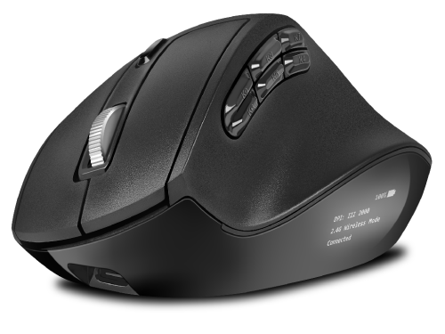 Wireless Mouse SVEN RX-470W, 1200-2400 dpi, 11 buttons, Ergonomic, 45° tilt, OLED display