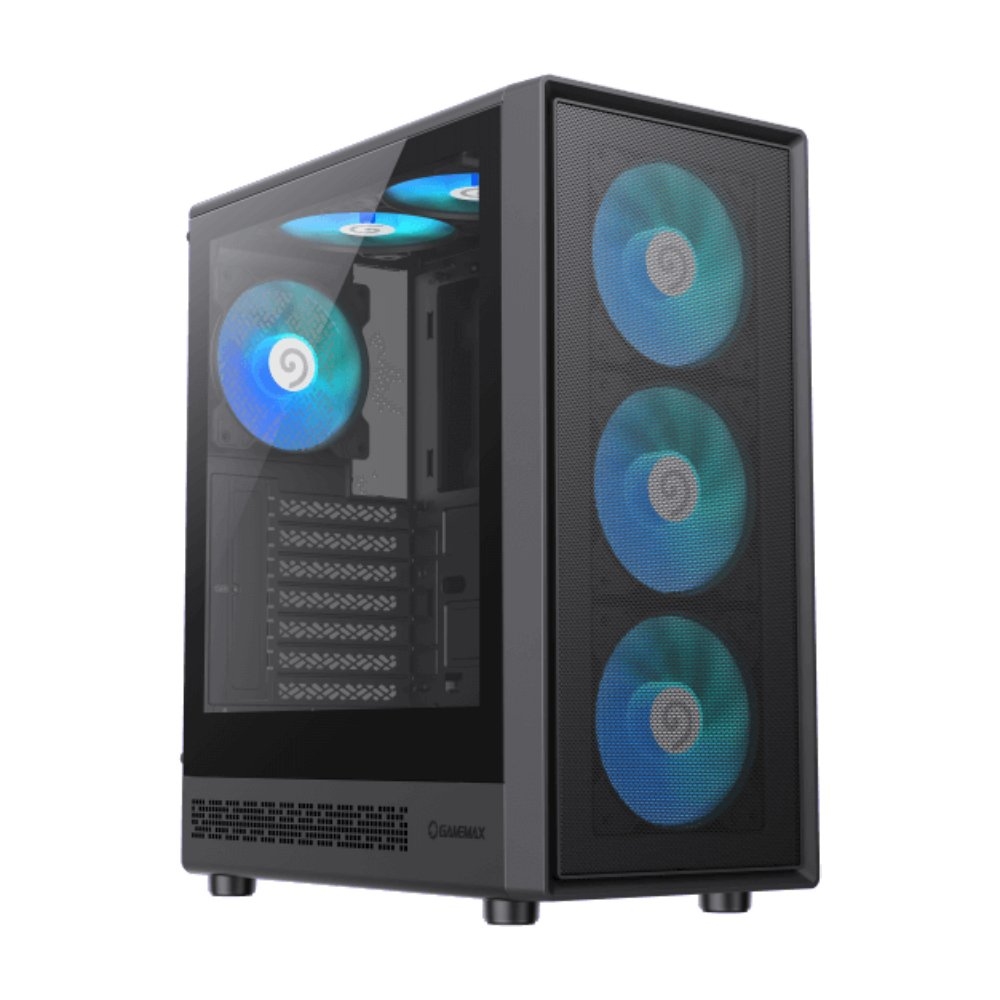 Case ATX GAMEMAX Storm 2 AB, w/o PSU, 0.4mm, 6x120mm ARGB fans, Front Mesh, Tempered Glass, 1xUSB-C