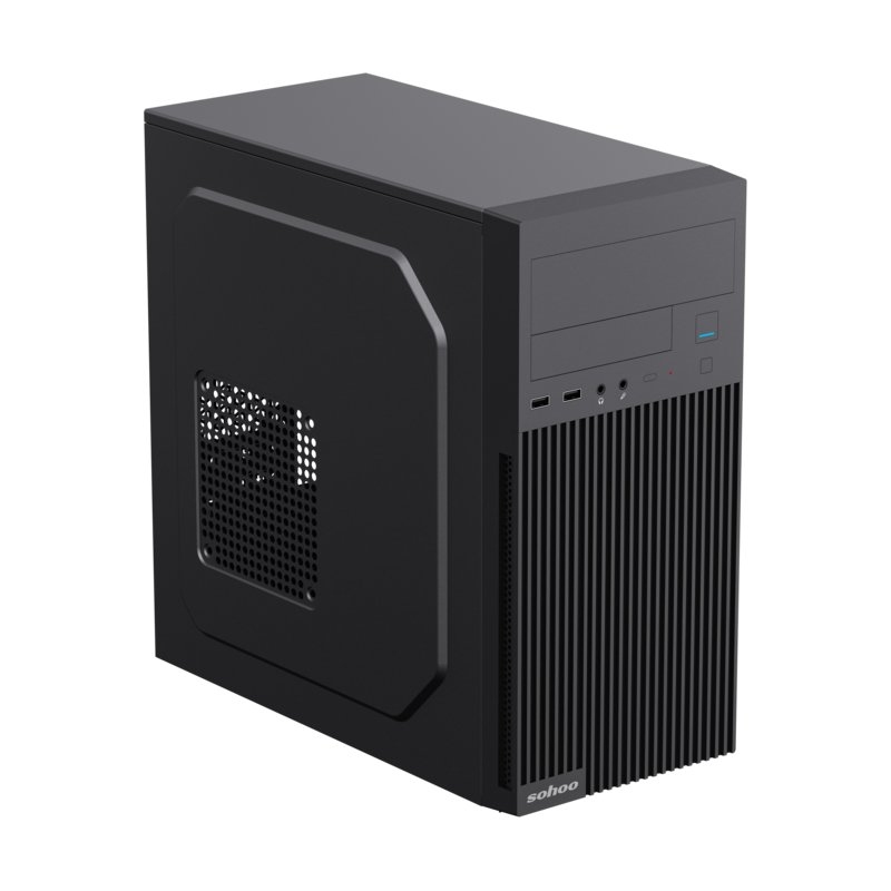 Case mATX 550W Sohoo 6521BK, 0.4mm, 1xUSB-C, 1xUSB3.0, 1xUSB2.0, 1x5.25', 2x3.5', 3x2.5', PSU: ATX-5