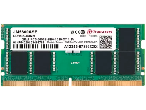 24GB DDR5-5600MHz SODIMM  Transcend JetRam JM5600ASE-24G, (3Gx8)x8, 1Rx8, CL46, 1.1V