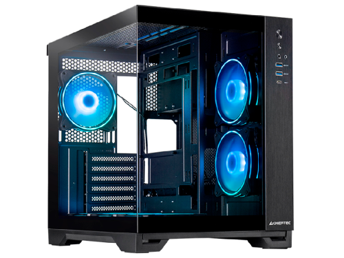 Case ATX Chieftec Visio, w/o PSU, 0,65/0.9mm, 6x120mm ARGB, Front&Side Tempered Glass, Dual-chamber