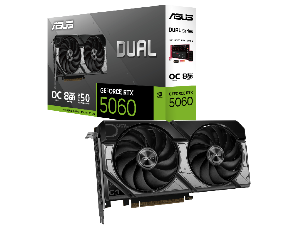 VGA ASUS RTX5060 8GB GDDR7 Dual OC (DUAL-RTX5060-O8G)  GPU:  NVIDIA