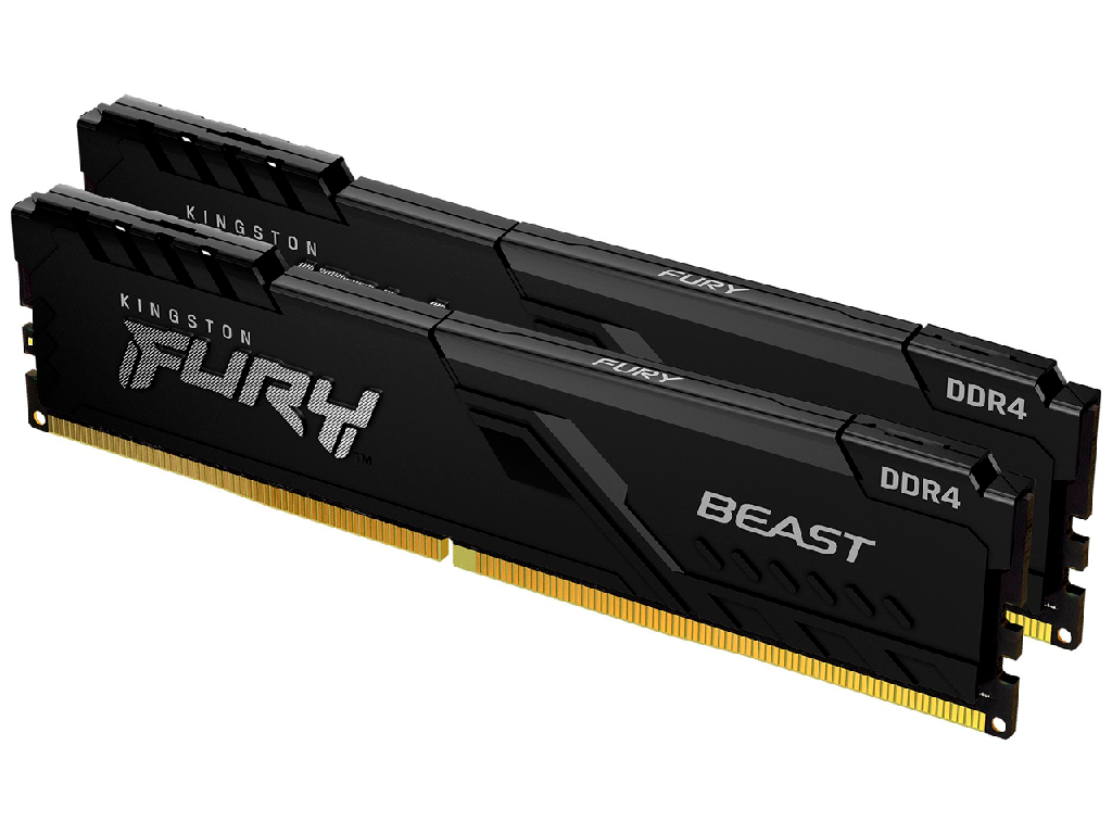 16GB DDR4-3200MHz  Kingston FURY Beast (Kit of 2x8GB)  (KF432C16BBK2/16WP), CL16-18-18, 1.35V, Black