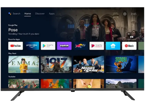 43' LED SMART TV OZON H43QN7500S, QLED, Full HD, Google TV, Black