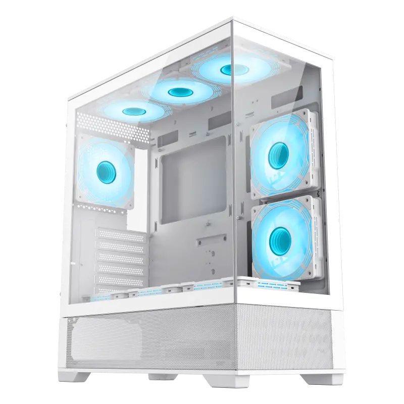 Case ATX GAMEMAX VISTA 2 AW, w/o PSU, 0.6mm, 3x120mm ARGB, ARGB Hub, RC, Front&Side Tempered Glass