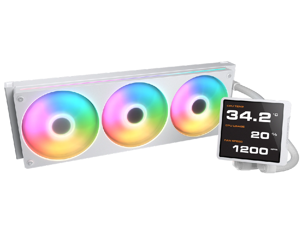 AIO Liquid Cooling Cougar Poseidon Vistek PRO ARGB 360 White 38 dB(A), 78.2 CFM,3x120mm, ARGB