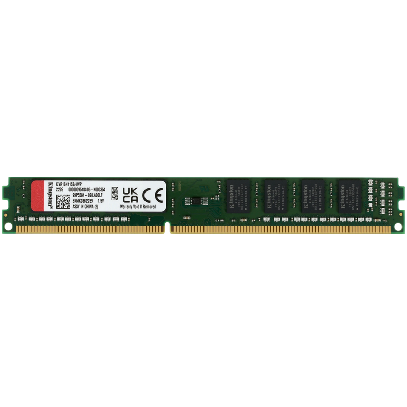 .4GB DDR3- 1600MHz   Kingston ValueRAM  (KVR16N11S8/4WP), CL11, 1Rx8, 1.5V