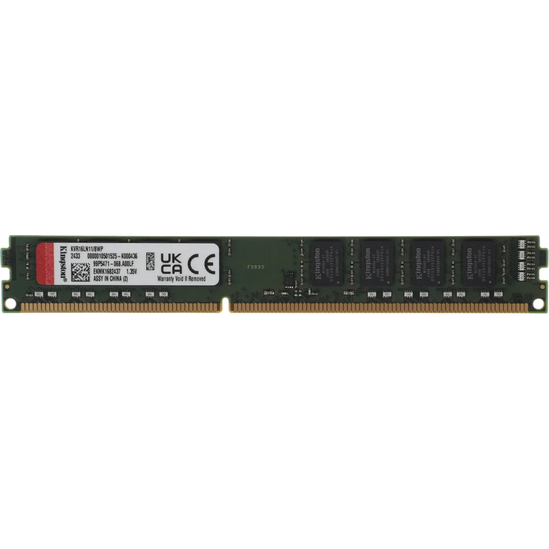 .8GB DDR3- 1600MHz   Kingston ValueRAM (KVR16LN11/8WP), CL11, 2Rx8, 1.35V