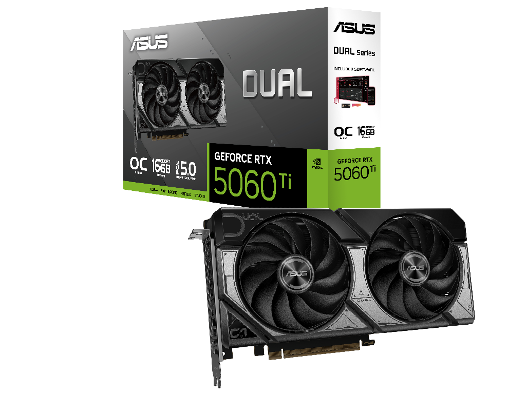 VGA ASUS RTX5060Ti 16GB GDDR7 Dual OC EVO (DUAL-RTX5060TI-O16G-EVO bulk)  NVIDIA