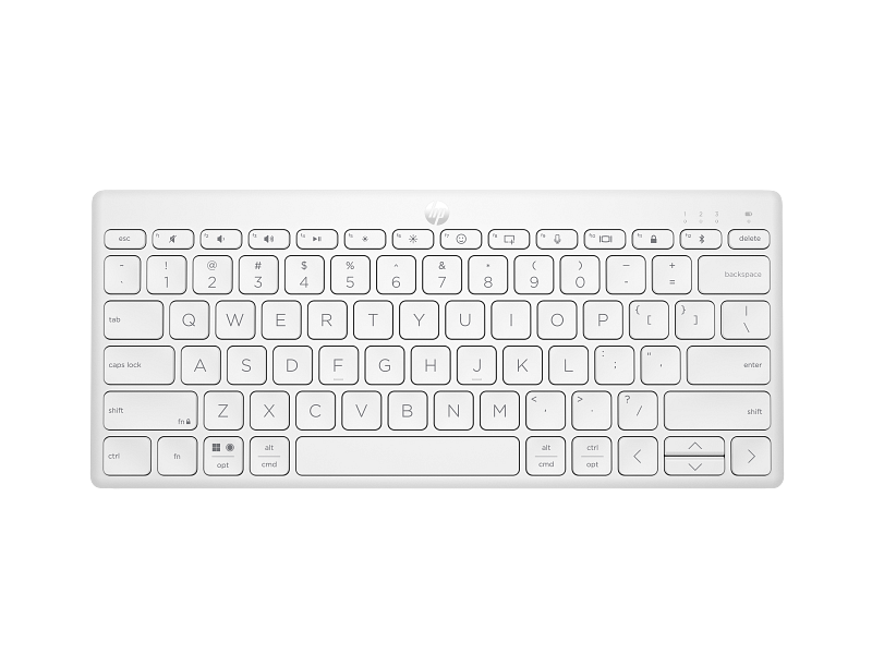Wireless Keyboard HP 350, Compact, Multi-Device, 12 Hot keys, Dictation Emoji, BT, 2xAAA, White