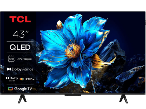 43' LED SMART TV TCL 43T69C, QLED, 4K UHD, Google TV, Black