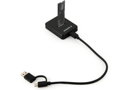 M.2 SSD docking station SATA & NVME, Type-C,USB, Black, Gembird DD-U3M2