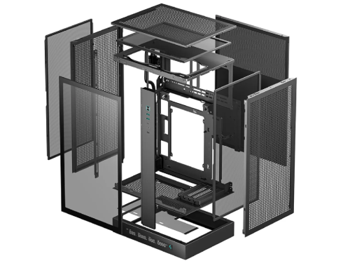 Case mATX Deepcool CH270 Digital, w/o PSU, No fans, TG, 2xUSB3.0, 1xUSB-C, 1x2.5', 1x3.5', Black