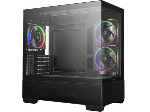 Case mATX Deepcool CG380, w/o PSU, 3x120mm, Front&Side TG, 2xUSB3.0, 1xUSB-C, 3x2.5', 2x3.5', Black