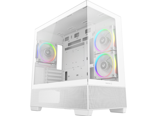 Case mATX Deepcool CG380, w/o PSU, 3x120mm, Front&Side TG, 2xUSB3.0, 1xUSB-C, 3x2.5', 2x3.5', White
