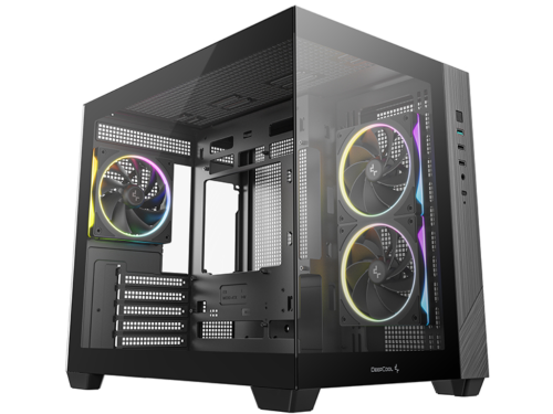 Case mATX Deepcool CG330 3F, w/o PSU, 3x120mm, Front&Side TG, 2xUSB2.0, 1xUSB3.0, 4x2.5', Black