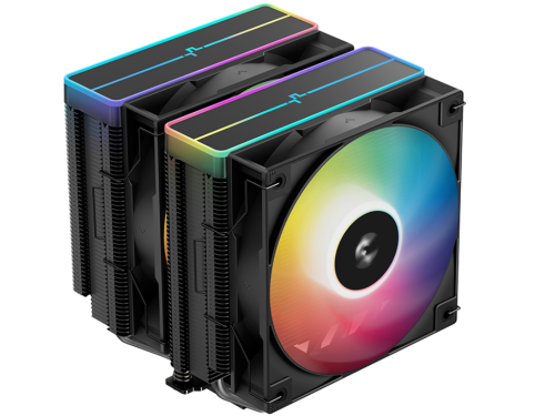 AC Deepcool 'AG620 BK ARGB V2' (29.4 dB, 300-1950RPM, 67.88 CFM, 2x120mm, ARGB, 6x6mm, 1330g)