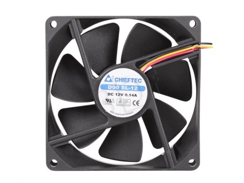 'PC Case Fan Chieftec AF-1225S, 120x120x25 mm, 24-27 dB, 1350RPM, 55 CFM, 3pin/Molex.