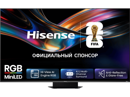 85' LED SMART TV Hisense 85UR9S, RGB Mini LED 4K UHD, VIDAA OS, Black