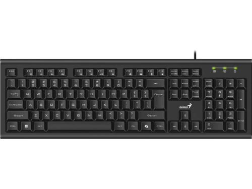 Keyboard Genius KB-113, Classic, 12 Fn keys, Concave Keycap,Spill Resistant, 1.5m, USB, EN/RU, Black