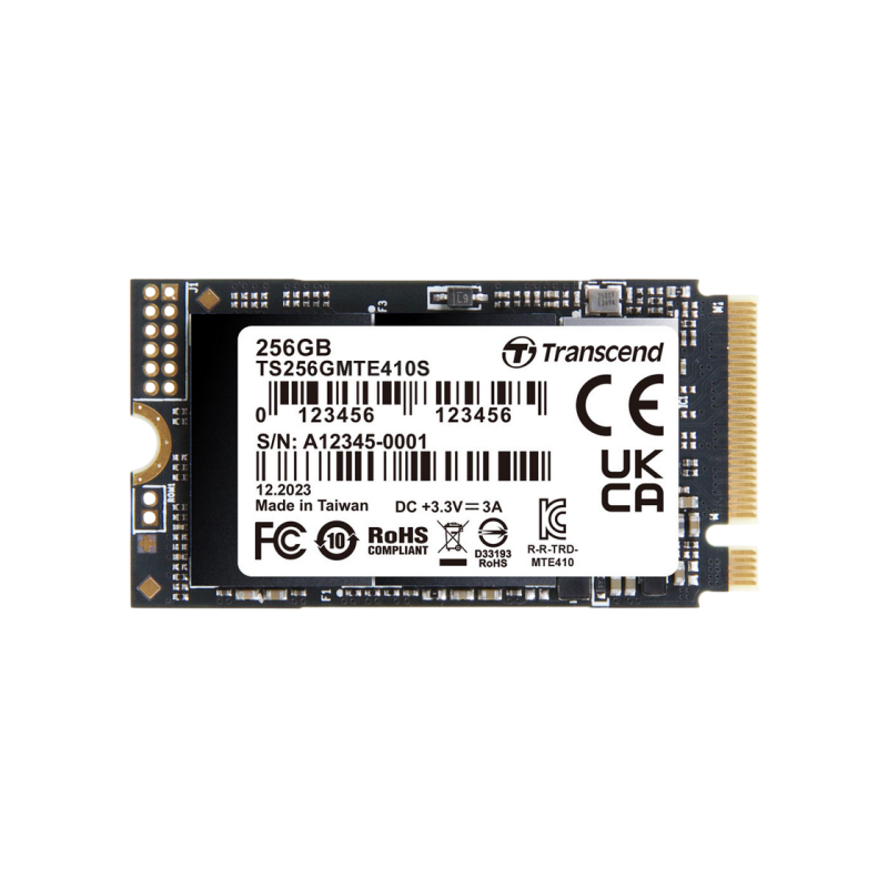 M.2 NVMe SSD  256GB Transcend 410S [42mm, PCIe 4.0 x4, R/W3000/1400MB/s, 190/330K IOPS, 150TBW]