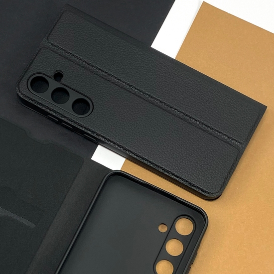 FIBRA Leather Flip case Samsung A55 (Black)