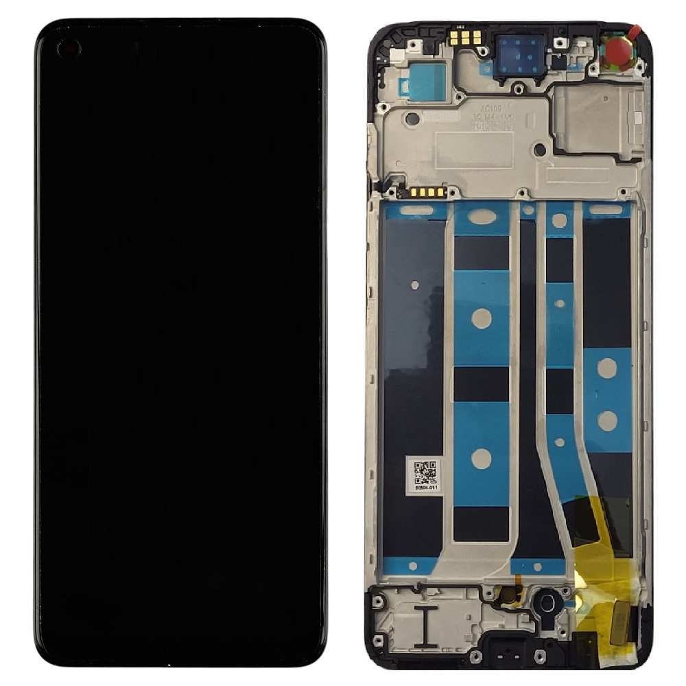 LCD OPPO A78 (4G) BLACK WITH FRAME ORIGINAL (SERVICE PACK)