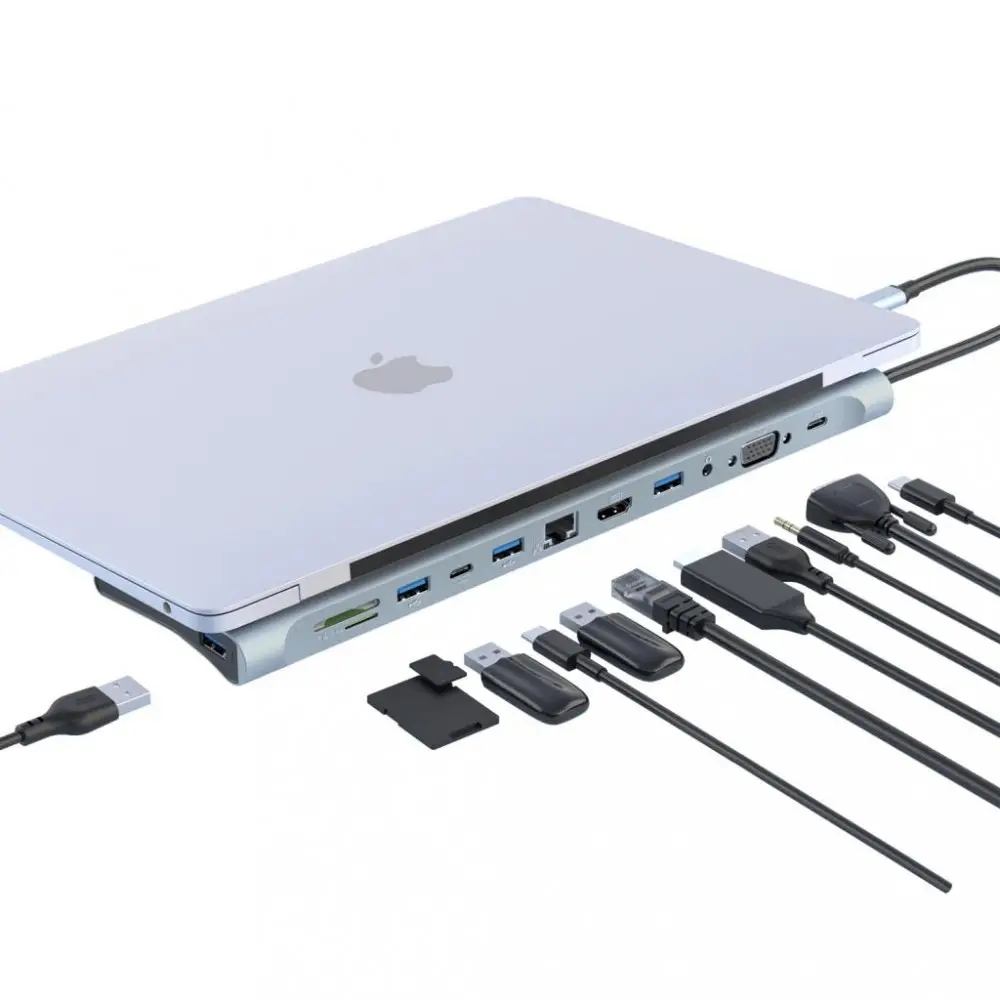 XO HUB010 12 in 1 Multifunctional Docking Station Tranish