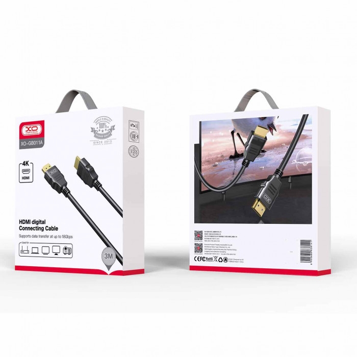 XO GB011A HDMI to HDMI 4K  L=3M Black