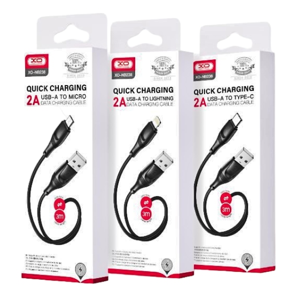 XO NB238 Zeus Series Liquid Silicone High Elastic Micro L=1M black
