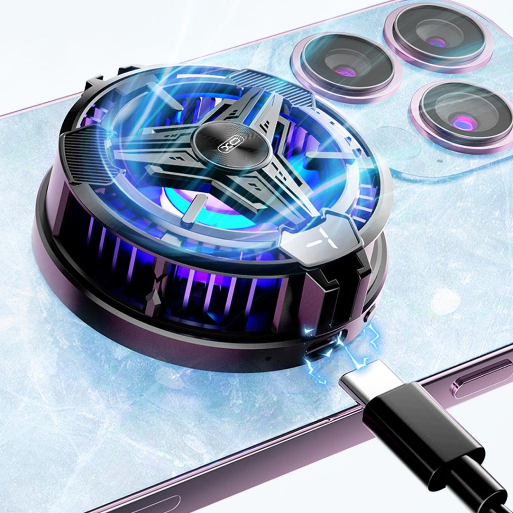 XO SL03 Magnetic suction+clamp, temperature display, with color light switch type radiator Black