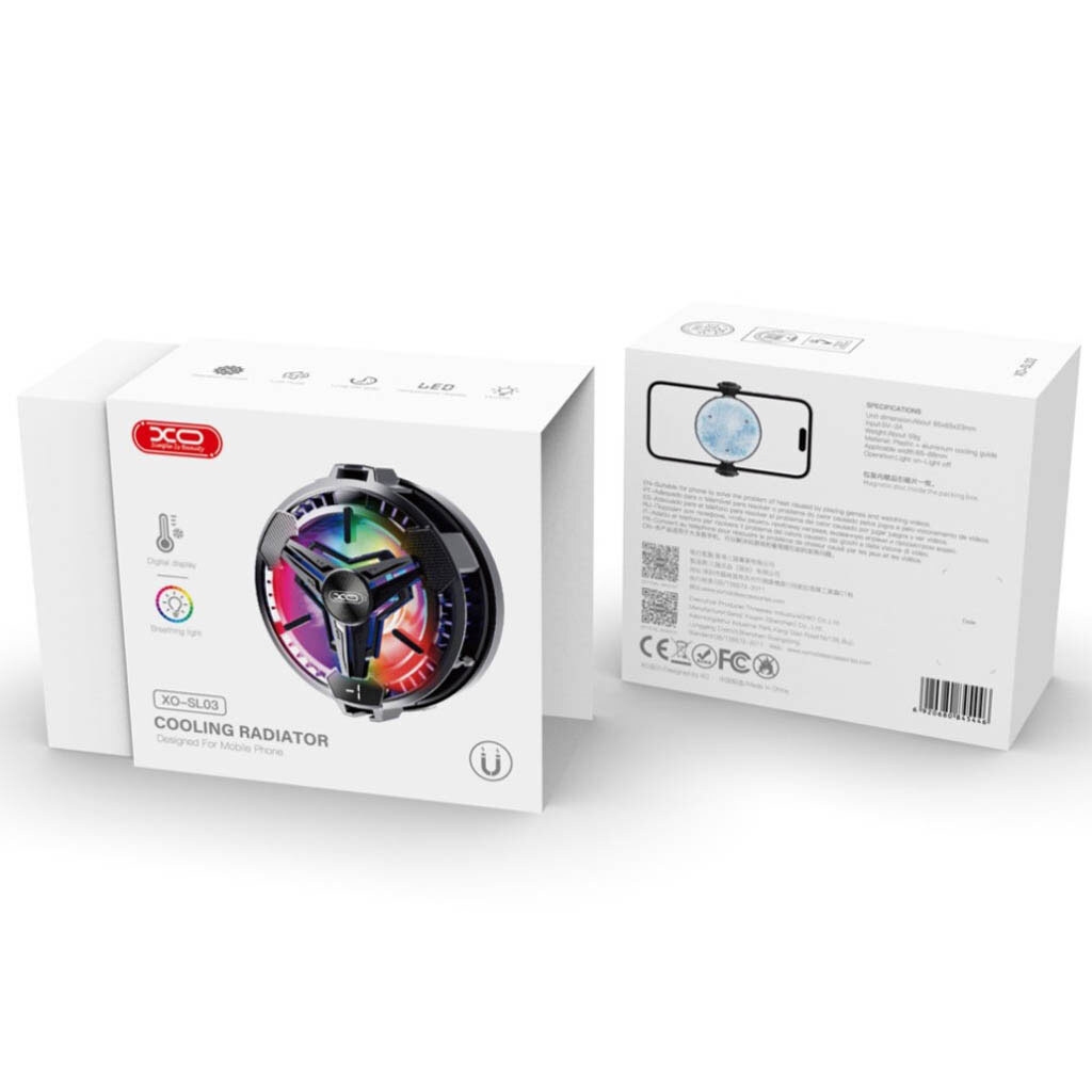 XO SL03 Magnetic suction+clamp, temperature display, with color light switch type radiator Black