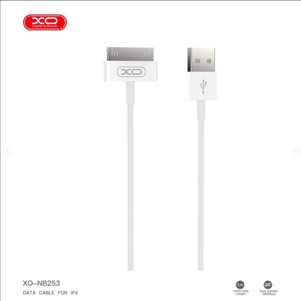 XO NB253 iphone 4 Original Imitation Cable White