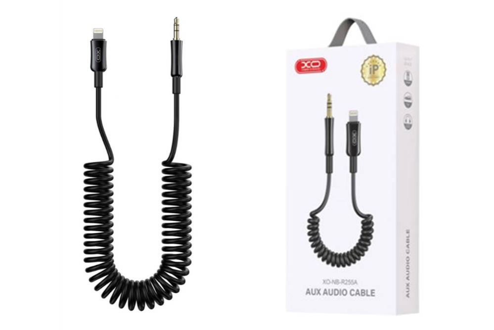 XO NB-R255A IP TO 3.5 Spring Audio Cable Black