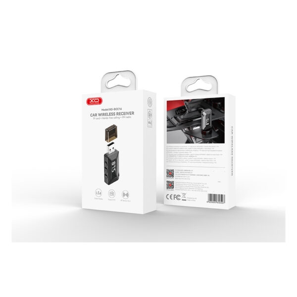 XO BCC16 Bluetooth Transmitter Support FM Transmitter + Support TF Card Black
